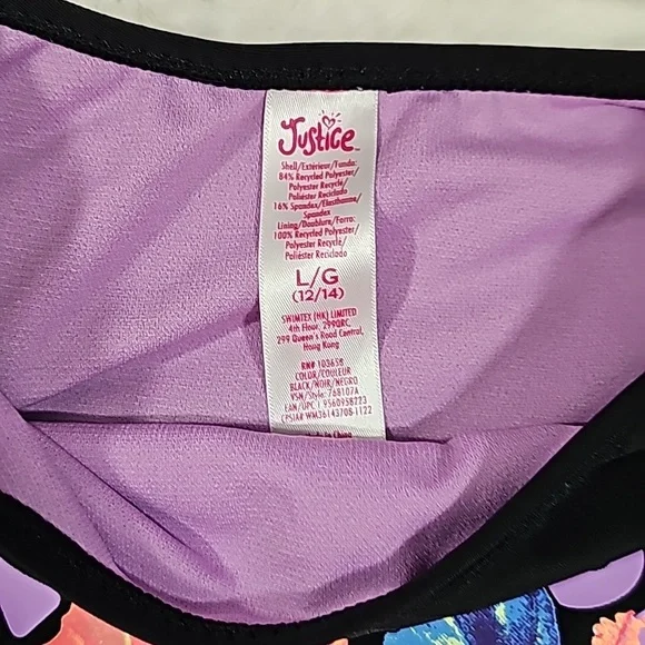 Justice Girls 2 Piece Bathing Suit Size 12/14 - Picture 6 of 7